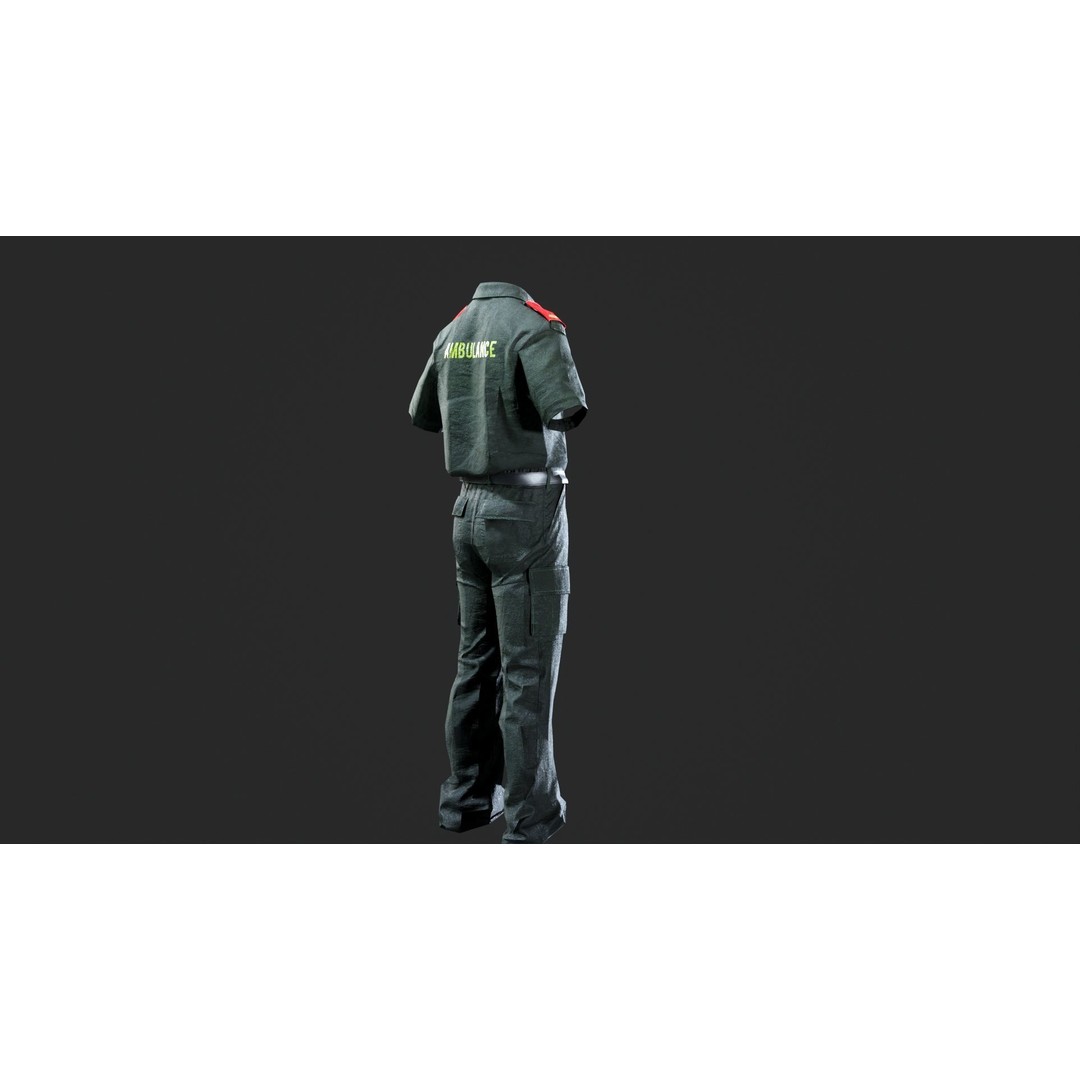 London Ambulance Service NHS Trust Uniform 3D Model – Low Poly PBR Game Asset, FBX - View 5