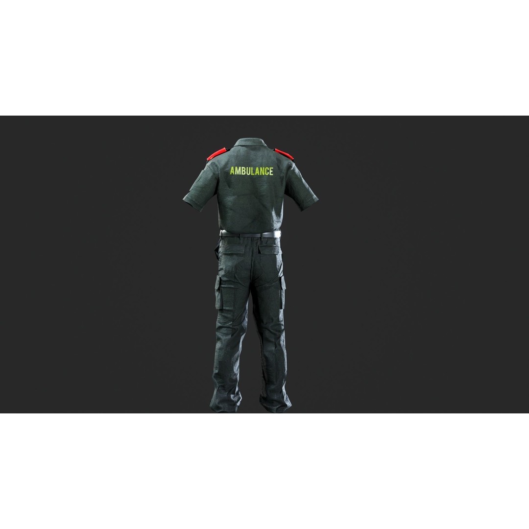 London Ambulance Service NHS Trust Uniform 3D Model – Low Poly PBR Game Asset, FBX - View 6