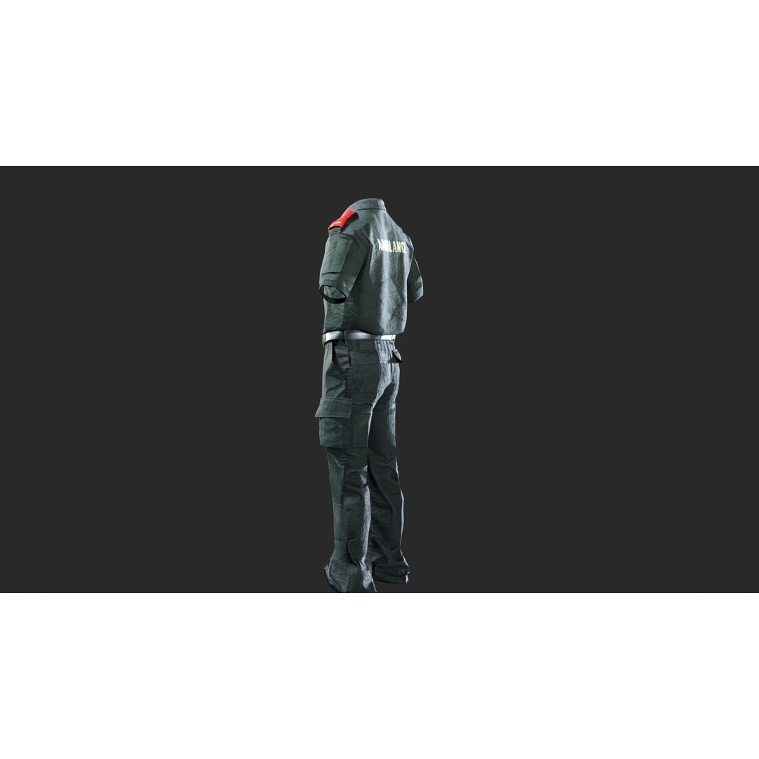 London Ambulance Service NHS Trust Uniform 3D Model – Low Poly PBR Game Asset, FBX - View 7