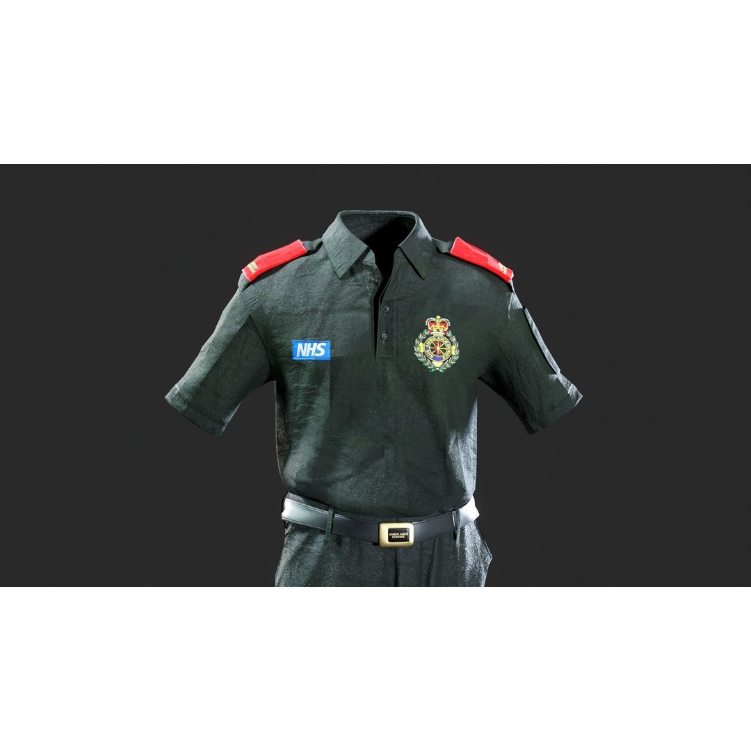 London Ambulance Service NHS Trust Uniform 3D Model – Low Poly PBR Game Asset, FBX - View 9