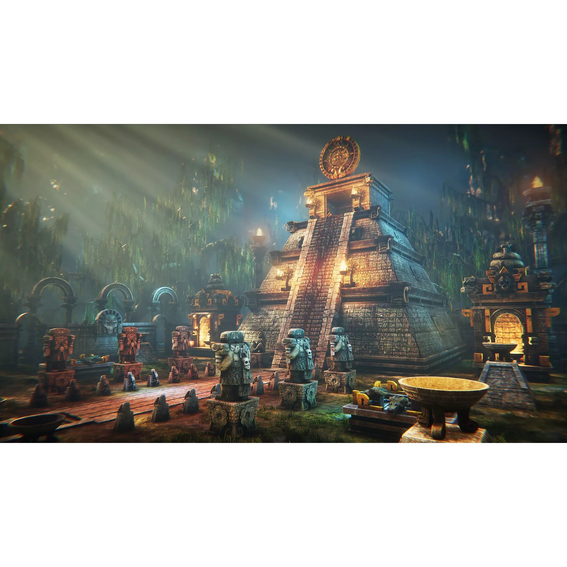 Aztec Temple - Low-Poly Game-Ready 3D Model - View 2