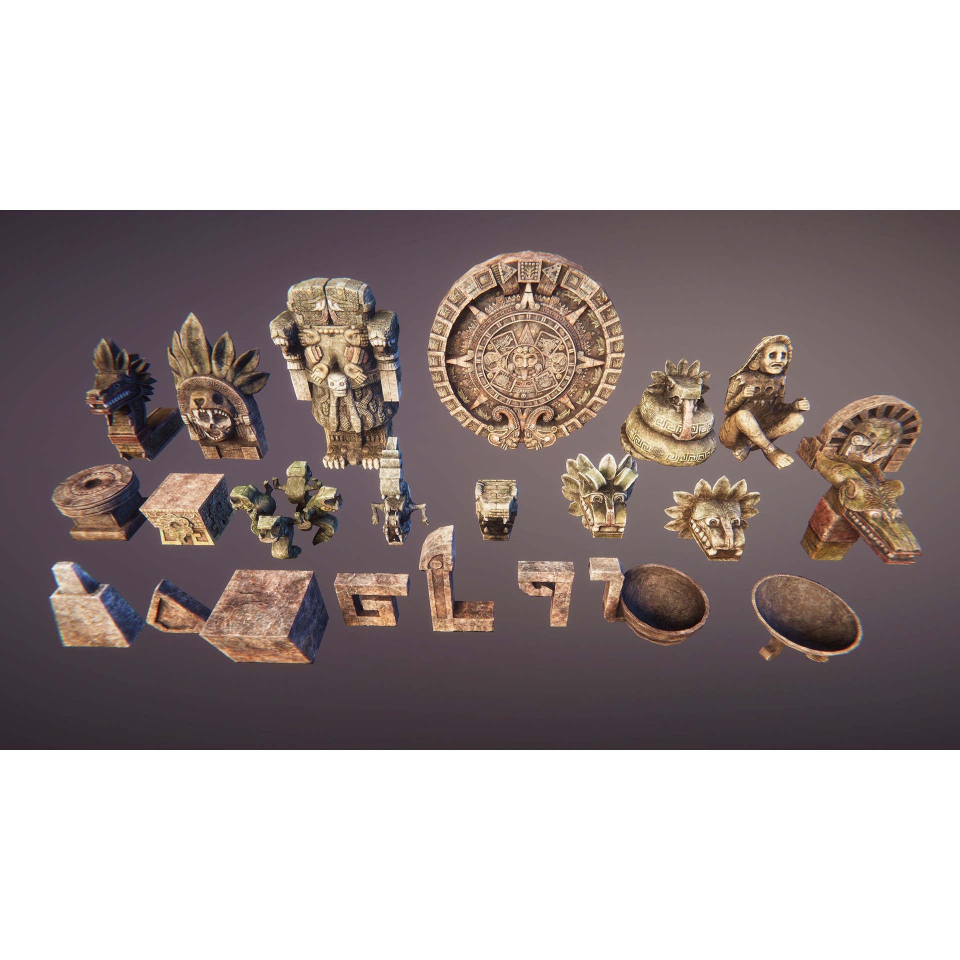 Aztec Temple - Low-Poly Game-Ready 3D Model - View 8