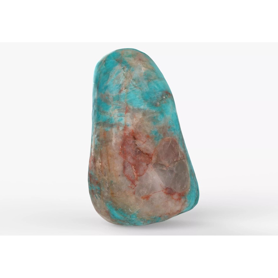 Chrysocolla Gemstone 3D Model – Low Poly PBR Game Asset, FBX & OBJ - View 2