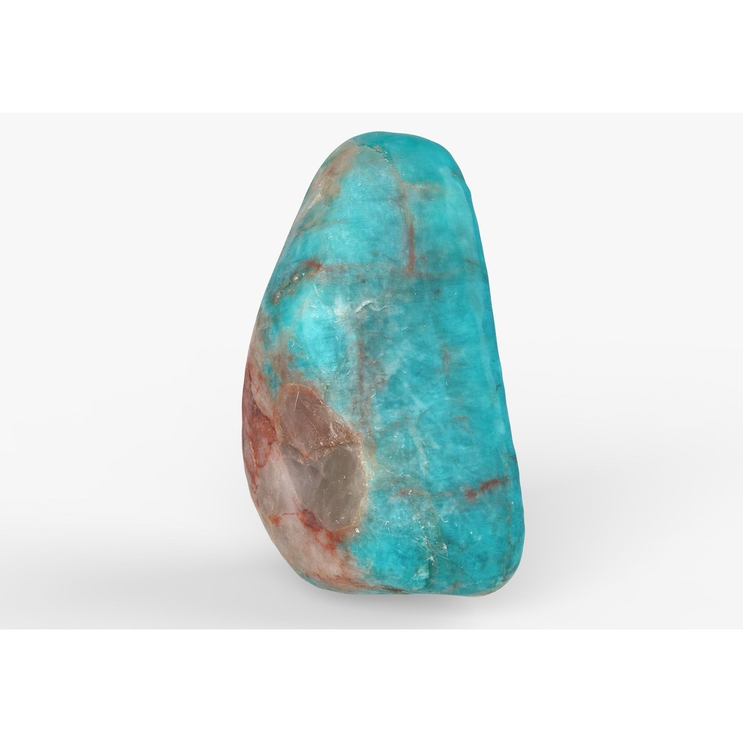 Chrysocolla Gemstone 3D Model – Low Poly PBR Game Asset, FBX & OBJ - View 3