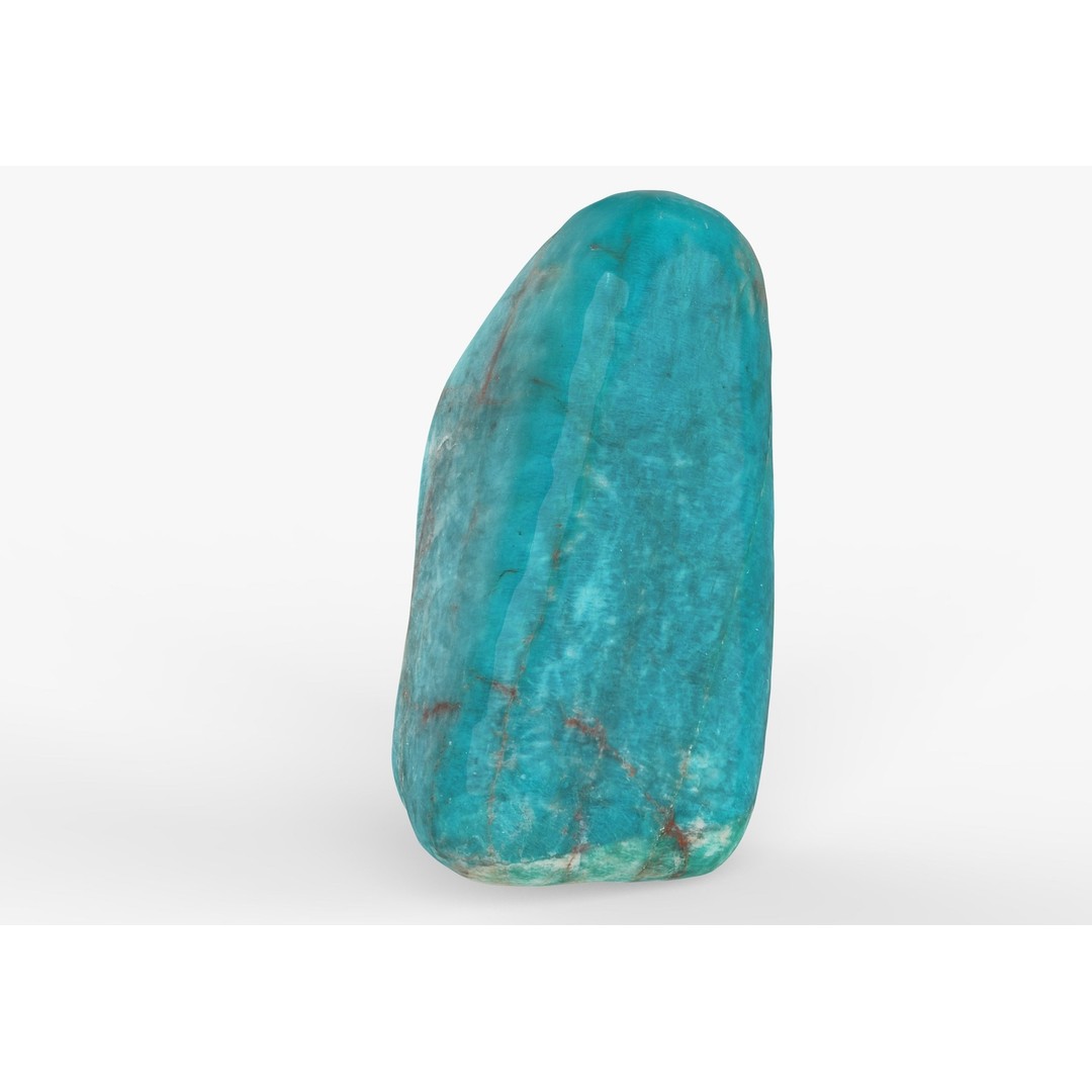 Chrysocolla Gemstone 3D Model – Low Poly PBR Game Asset, FBX & OBJ - View 4