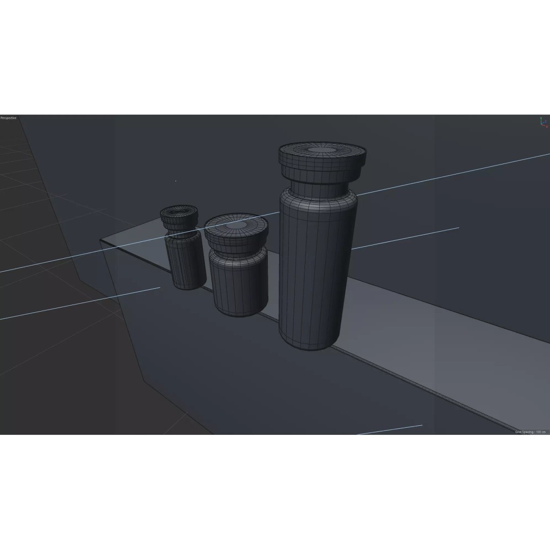 Medical Vials 3D Model – Realistic Glass Bottles Set, FBX, OBJ - View 8