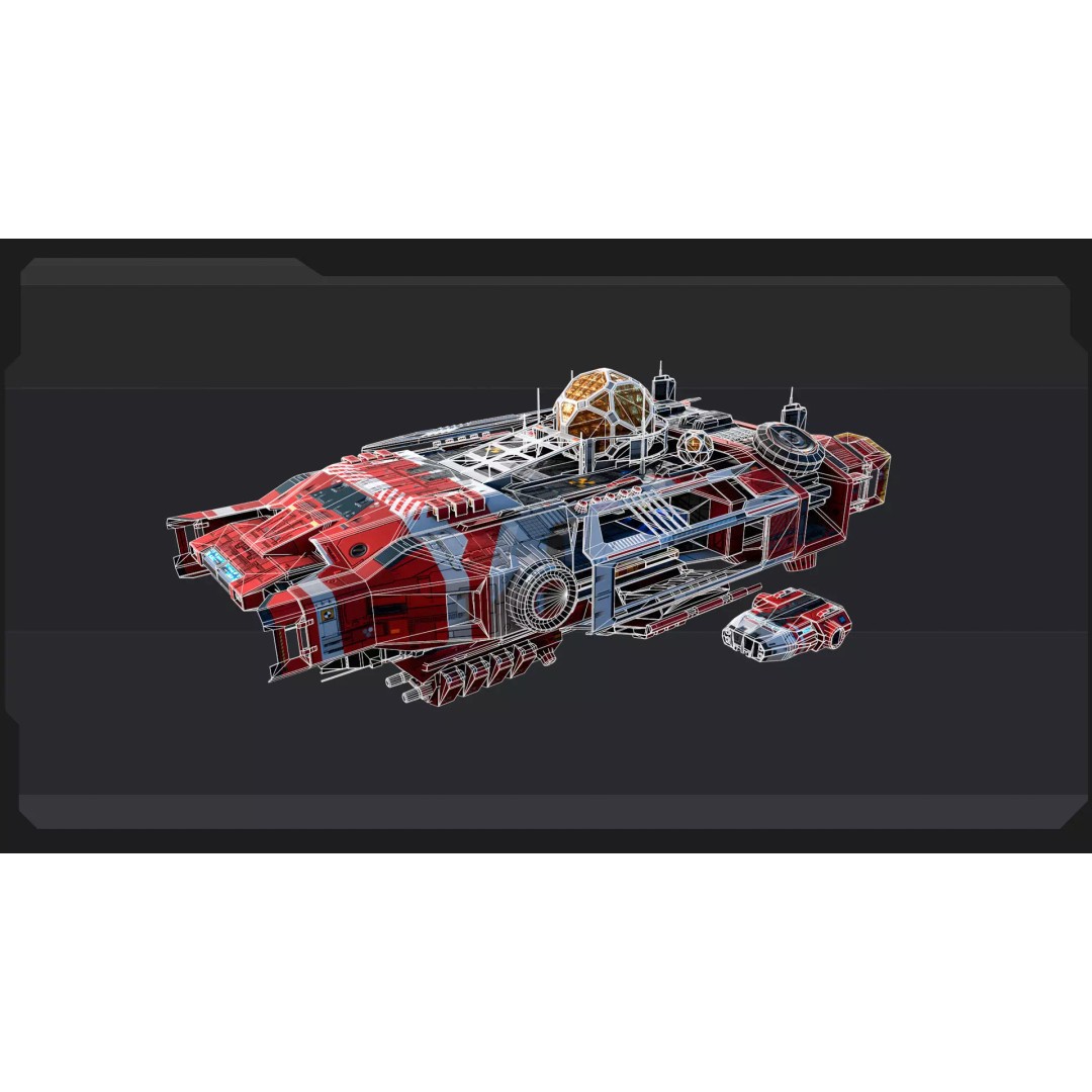 DRAKO Rescue Ship 3D Model – Low Poly Sci-Fi Spacecraft, FBX, OBJ