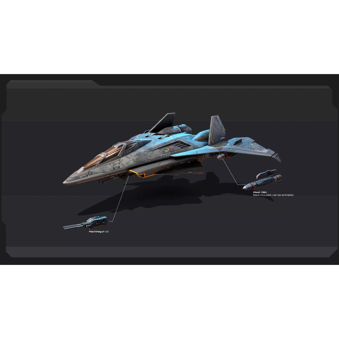 Futuristic Military Vehicles 3D Model – Low Poly Game Asset, FBX, OBJ - View 11