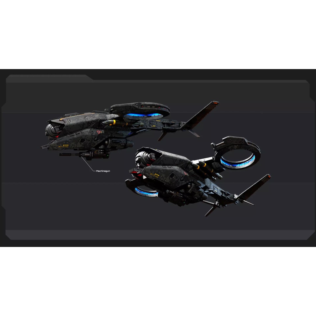 Futuristic Military Vehicles 3D Model – Low Poly Game Asset, FBX, OBJ - View 20