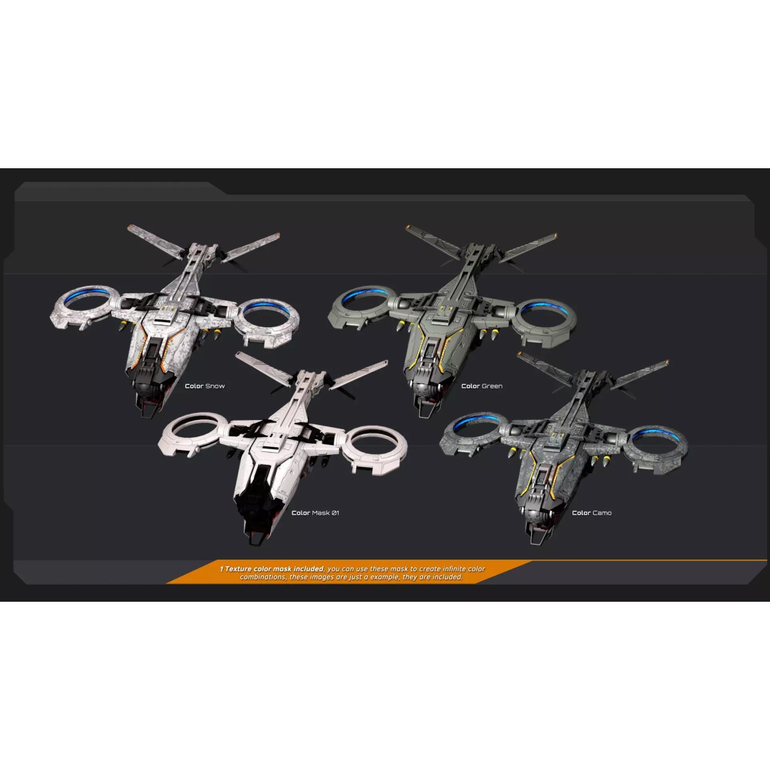 Futuristic Military Vehicles 3D Model – Low Poly Game Asset, FBX, OBJ - View 22