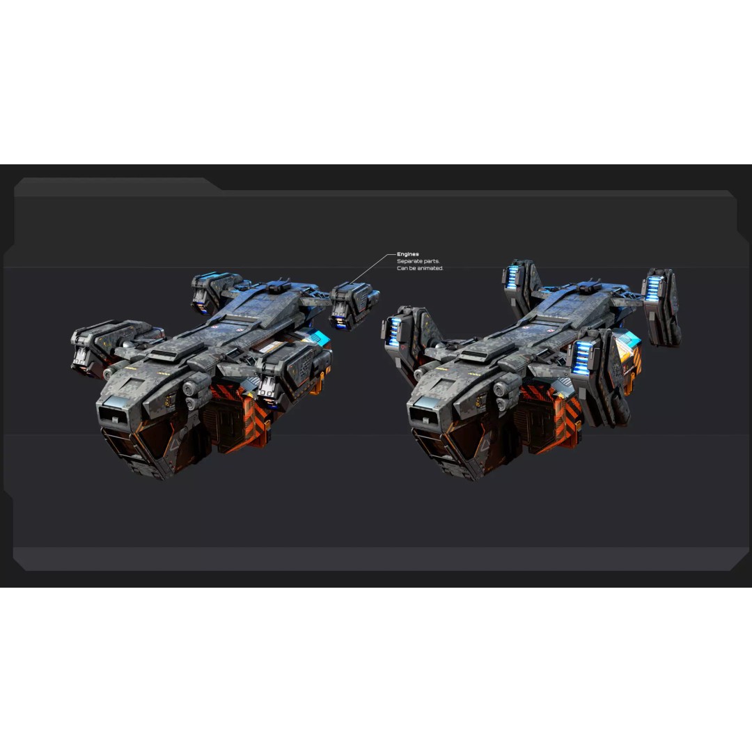 Futuristic Military Vehicles 3D Model – Low Poly Game Asset, FBX, OBJ - View 25