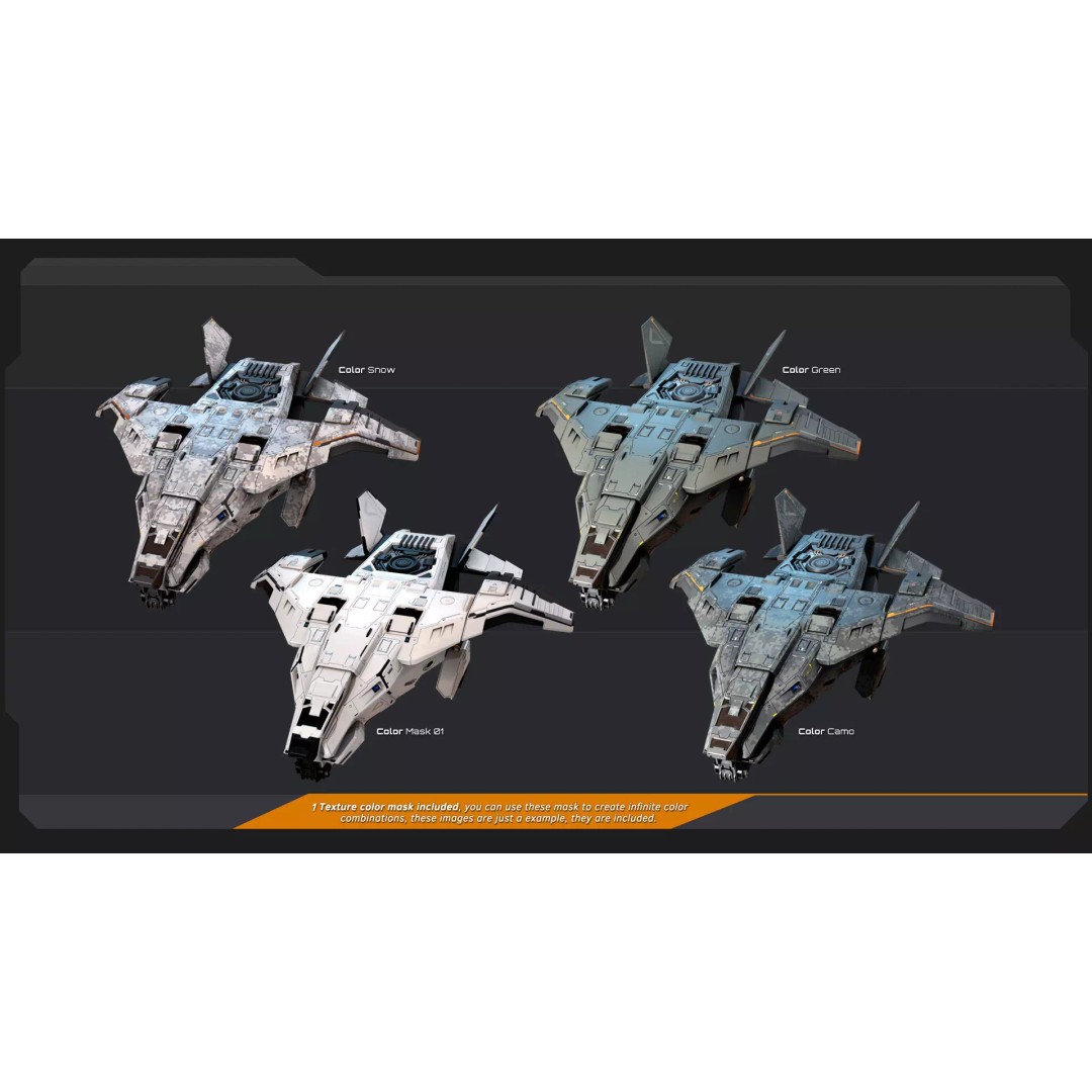 Futuristic Military Vehicles 3D Model – Low Poly Game Asset, FBX, OBJ - View 37