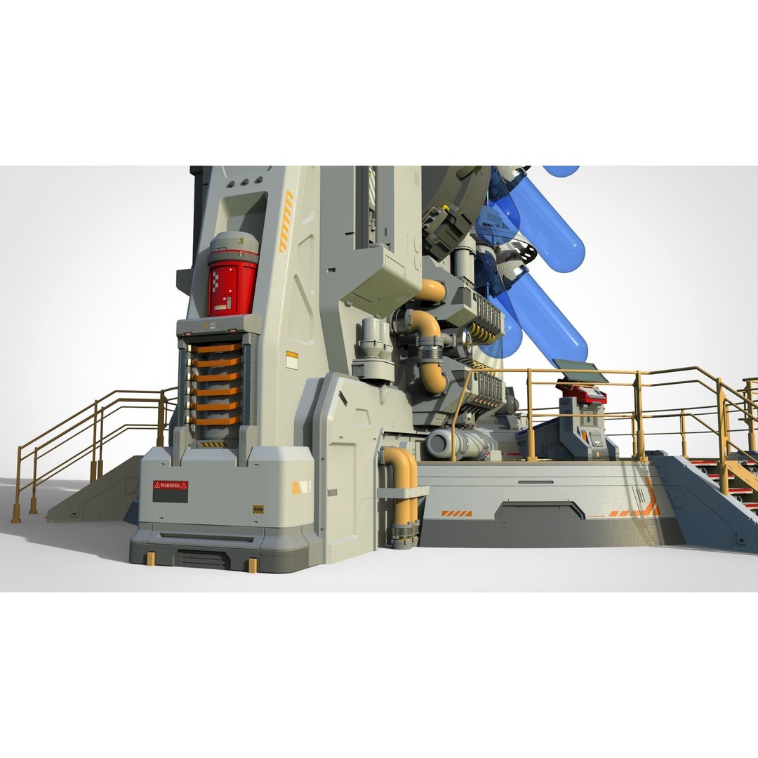 Sci-fi Incubator 3D Model – Futuristic Bio Technology Asset, OBJ - View 11