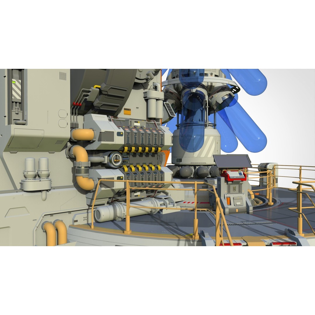 Sci-fi Incubator 3D Model – Futuristic Bio Technology Asset, OBJ - View 12
