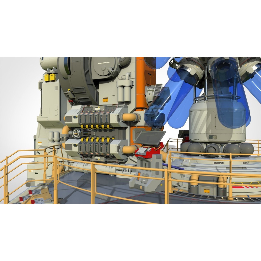Sci-fi Incubator 3D Model – Futuristic Bio Technology Asset, OBJ - View 13