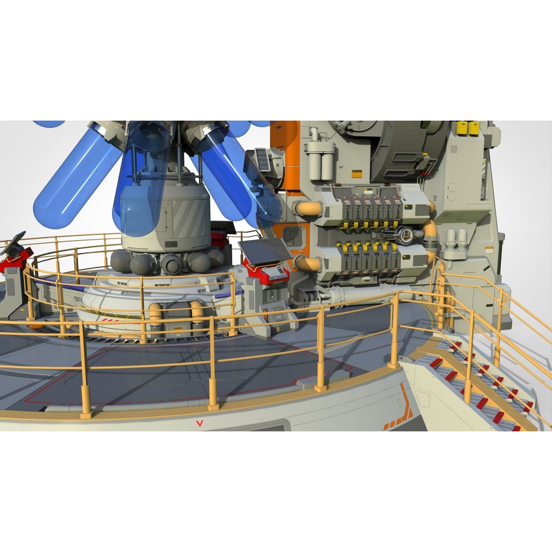 Sci-fi Incubator 3D Model – Futuristic Bio Technology Asset, OBJ - View 19