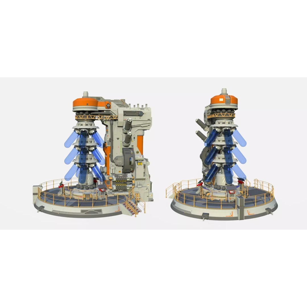 Sci-fi Incubator 3D Model – Futuristic Bio Technology Asset, OBJ - View 2