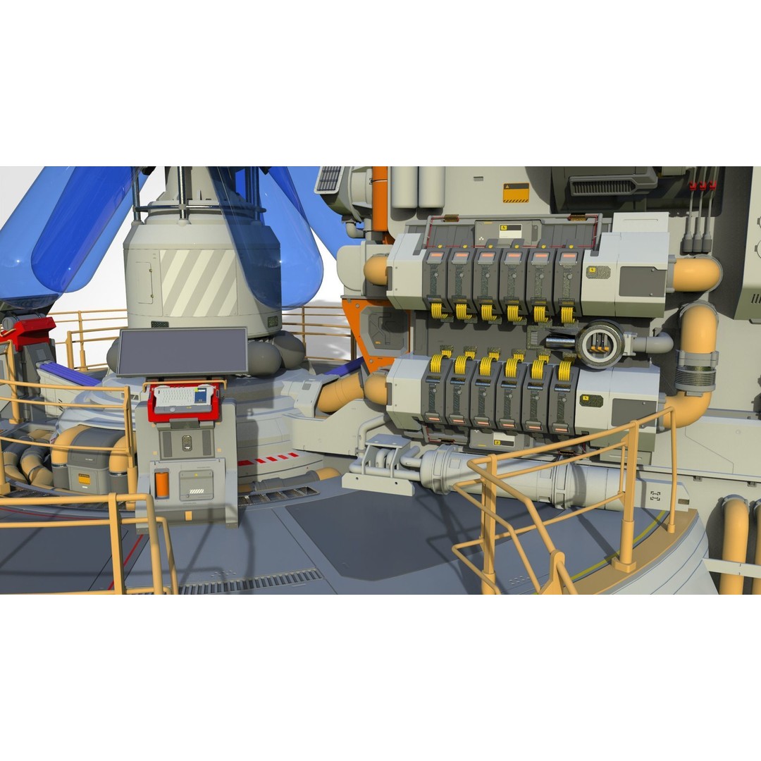 Sci-fi Incubator 3D Model – Futuristic Bio Technology Asset, OBJ - View 20