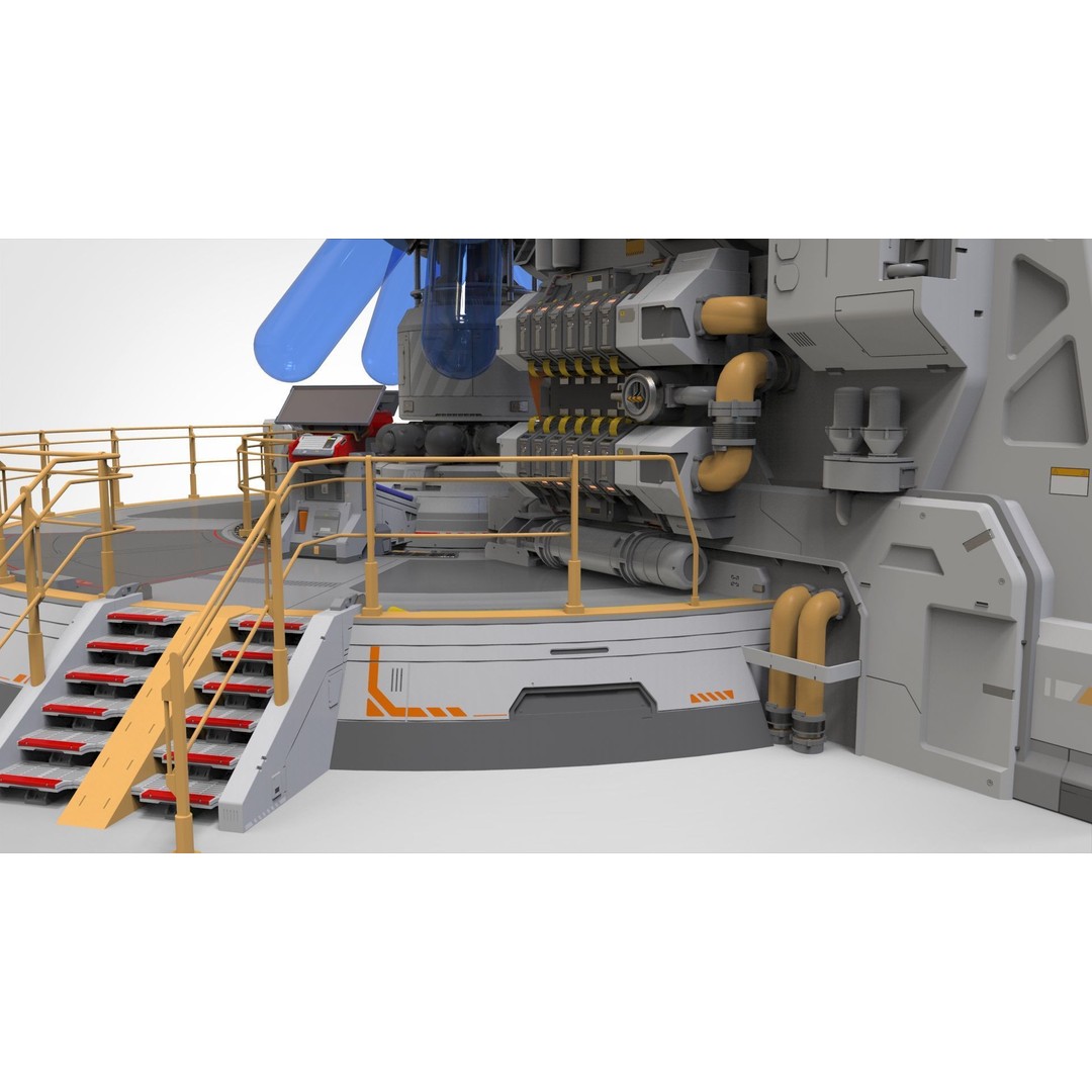 Sci-fi Incubator 3D Model – Futuristic Bio Technology Asset, OBJ - View 21