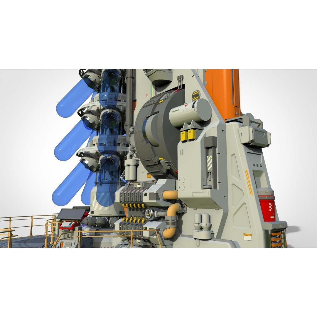 Sci-fi Incubator 3D Model – Futuristic Bio Technology Asset, OBJ - View 22