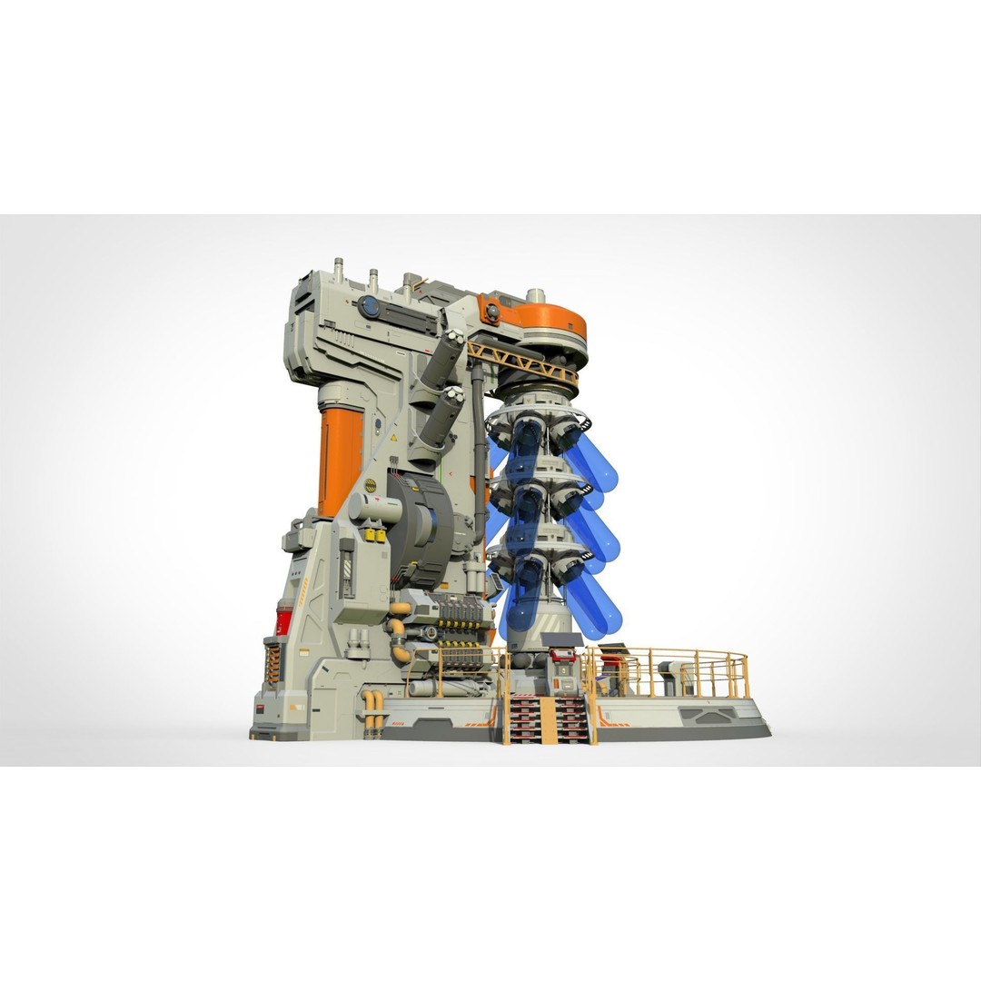 Sci-fi Incubator 3D Model – Futuristic Bio Technology Asset, OBJ - View 6