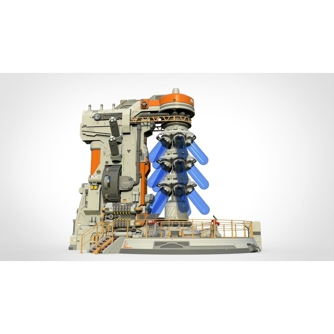 Sci-fi Incubator 3D Model – Futuristic Bio Technology Asset, OBJ - View 7