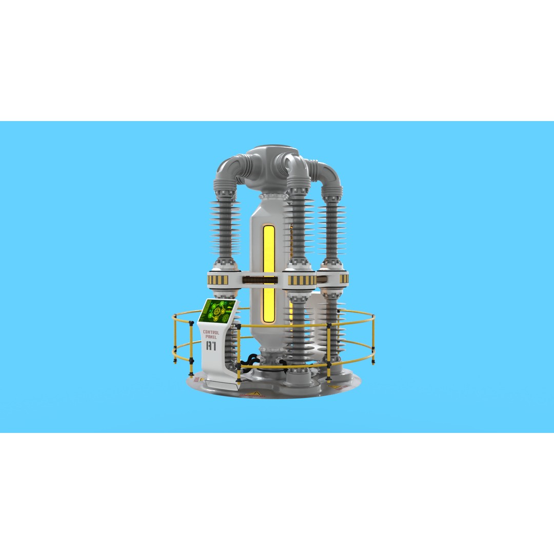 Nuclear Reactor 3D Model – Low Poly PBR Game Asset, FBX - View 13