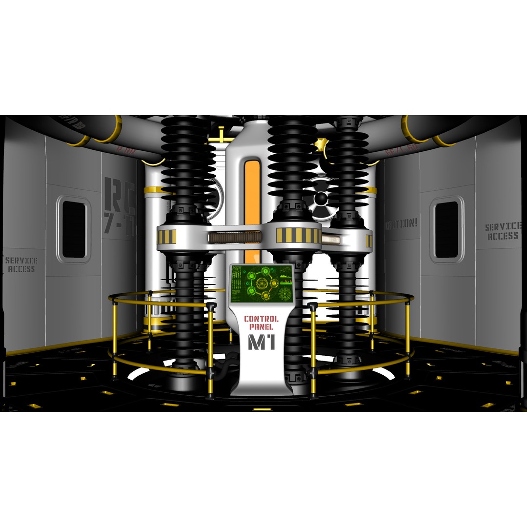 Nuclear Reactor 3D Model – Low Poly PBR Game Asset, FBX - View 17