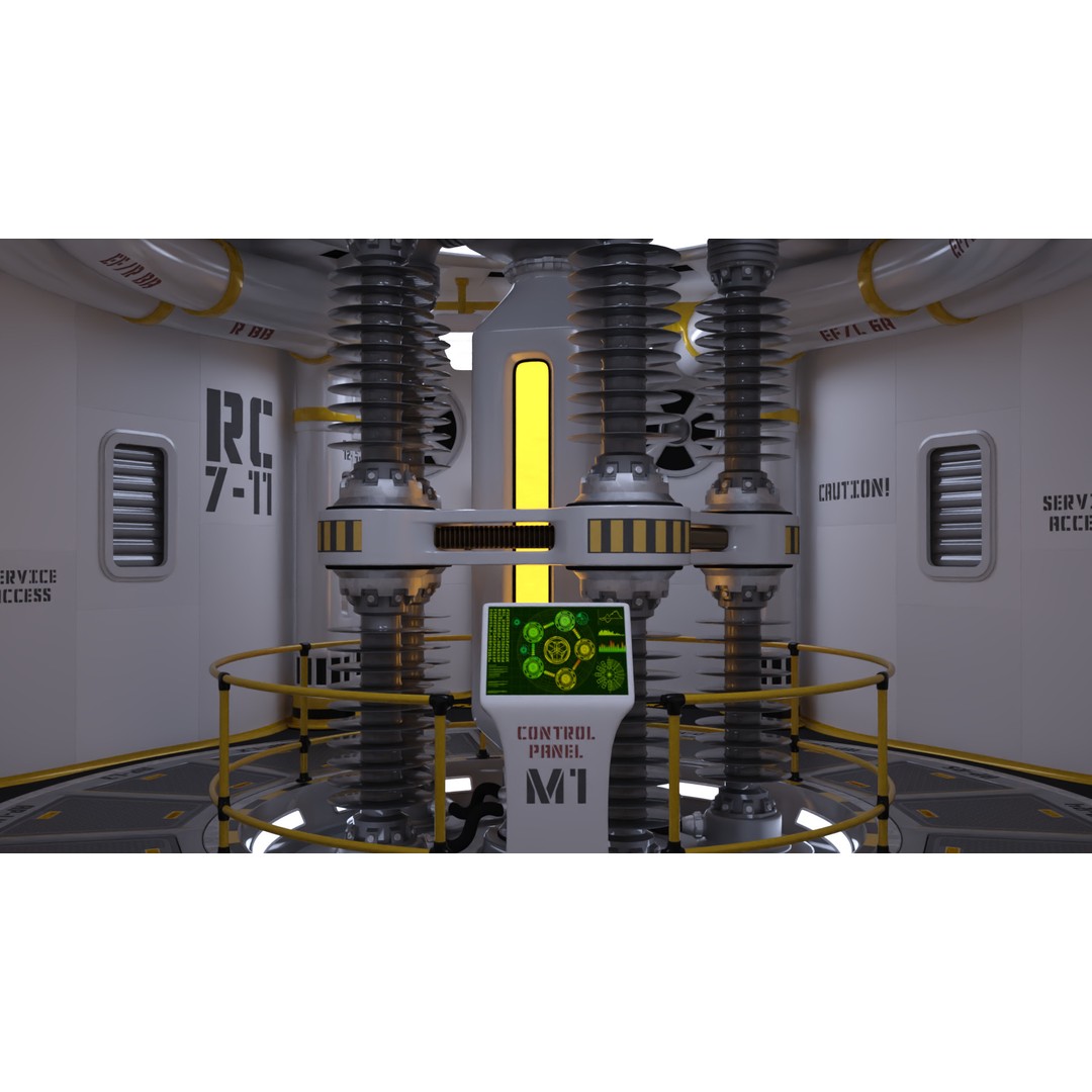 Nuclear Reactor 3D Model – Low Poly PBR Game Asset, FBX - View 3