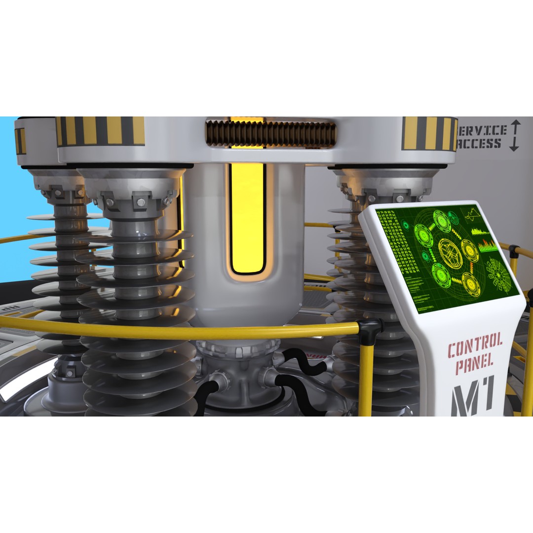 Nuclear Reactor 3D Model – Low Poly PBR Game Asset, FBX - View 5