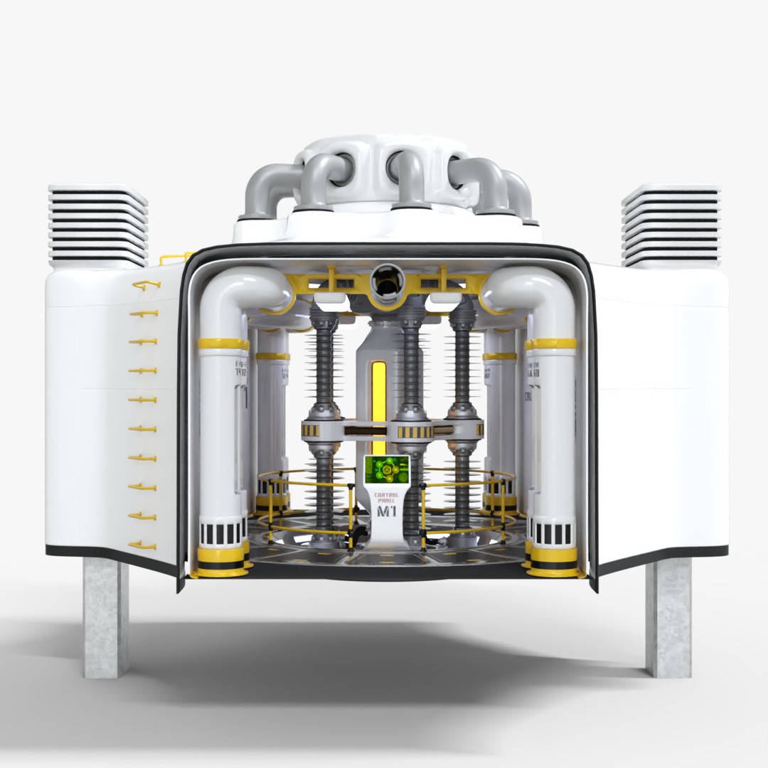 Nuclear Reactor 3D Model – Low Poly PBR Game Asset, FBX - View 7