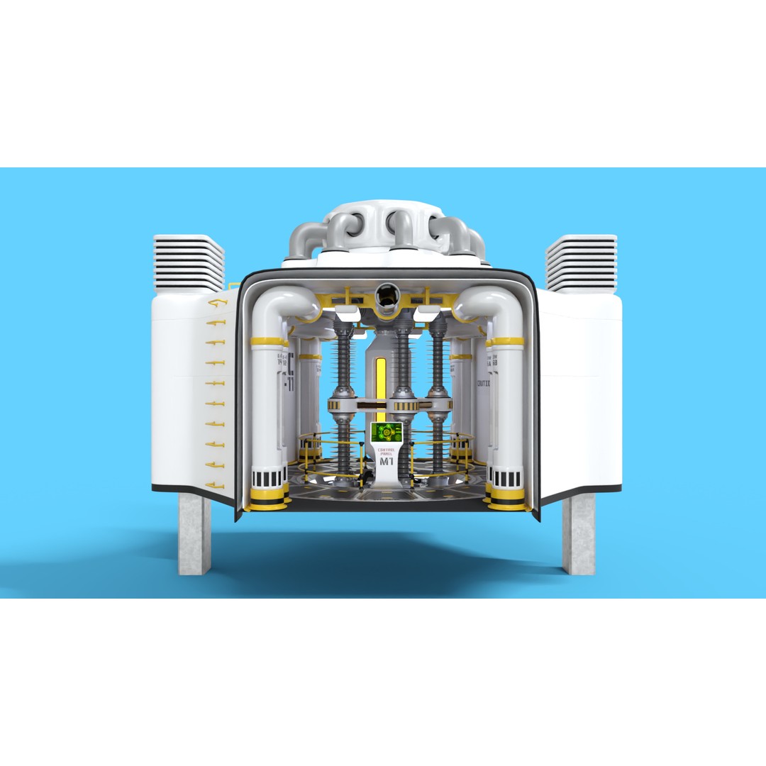 Nuclear Reactor 3D Model – Low Poly PBR Game Asset, FBX - View 8