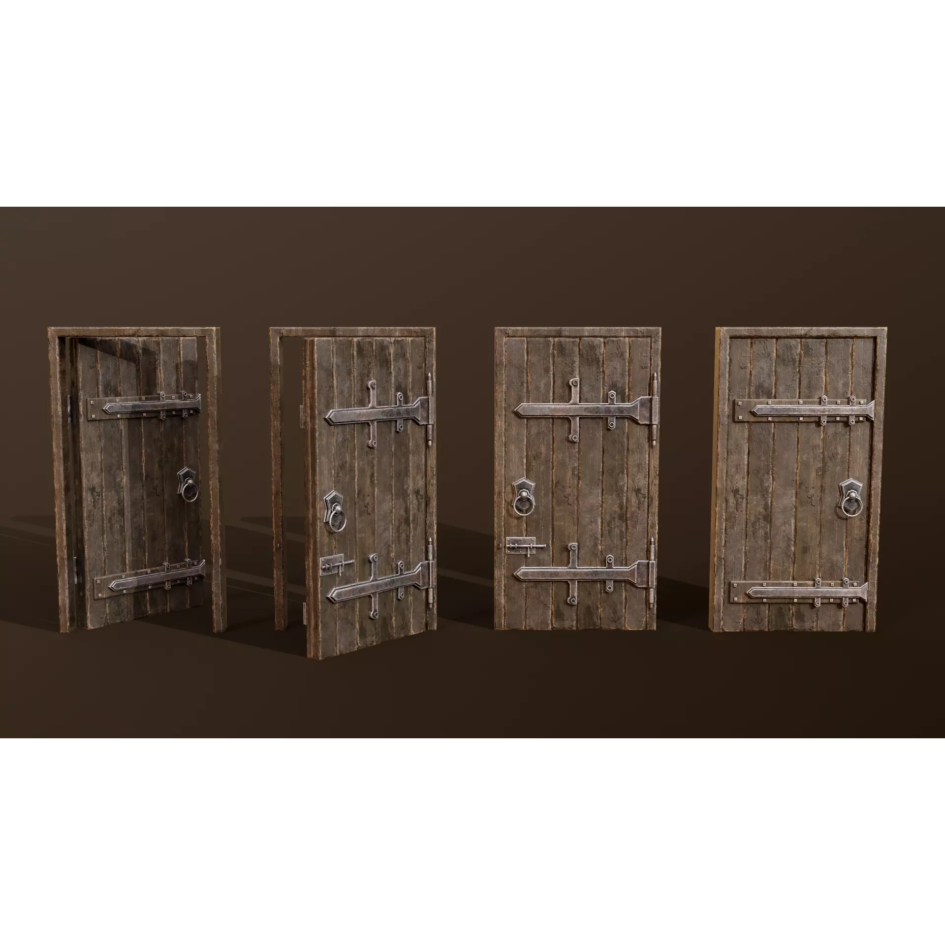 Medieval Modular Wall and Door Pack - Low-Poly Game-Ready 3D Model - View 13