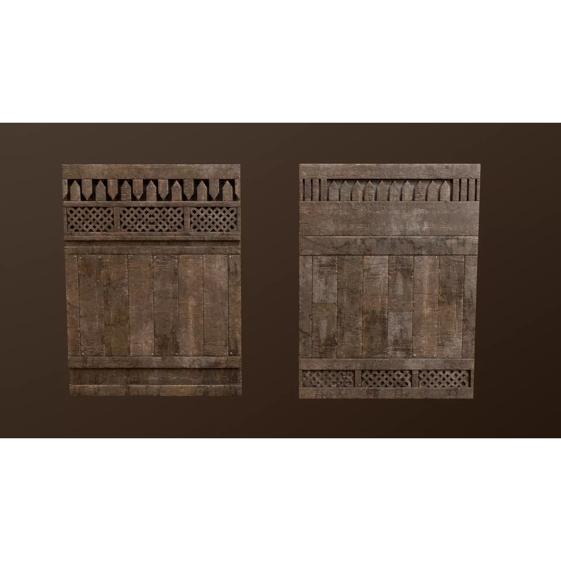 Medieval Modular Wall and Door Pack - Low-Poly Game-Ready 3D Model - View 8