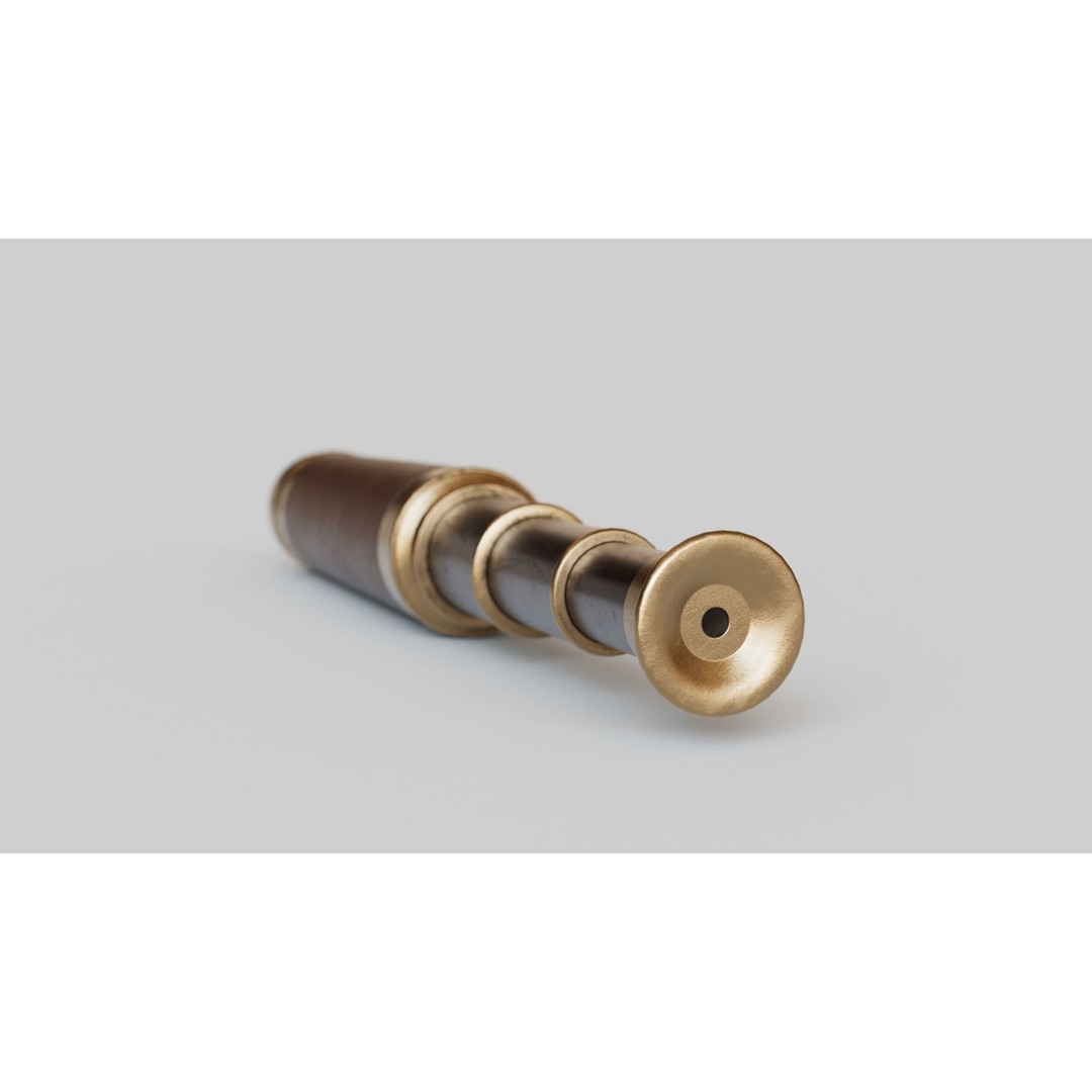 Antique Spyglass 3D Model – Low Poly PBR Game Asset, FBX, OBJ - View 10
