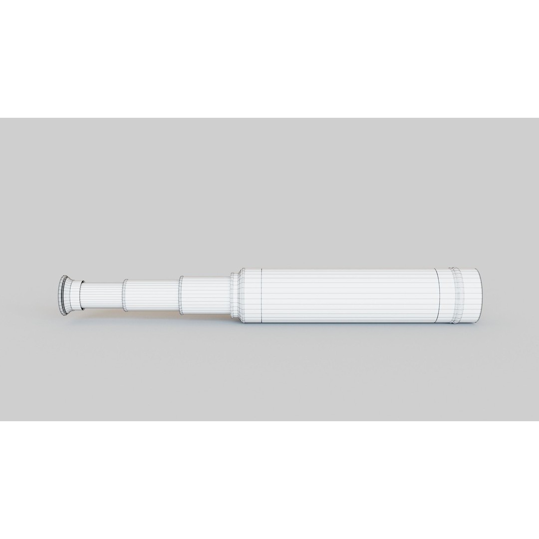 Antique Spyglass 3D Model – Low Poly PBR Game Asset, FBX, OBJ - View 6