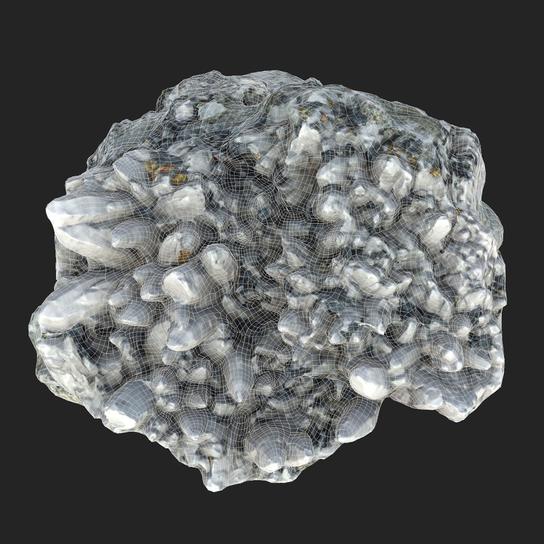 Quartz Pyrite Chalcopyrite 3D Model – Low Poly Gemstone, FBX & OBJ - View 8