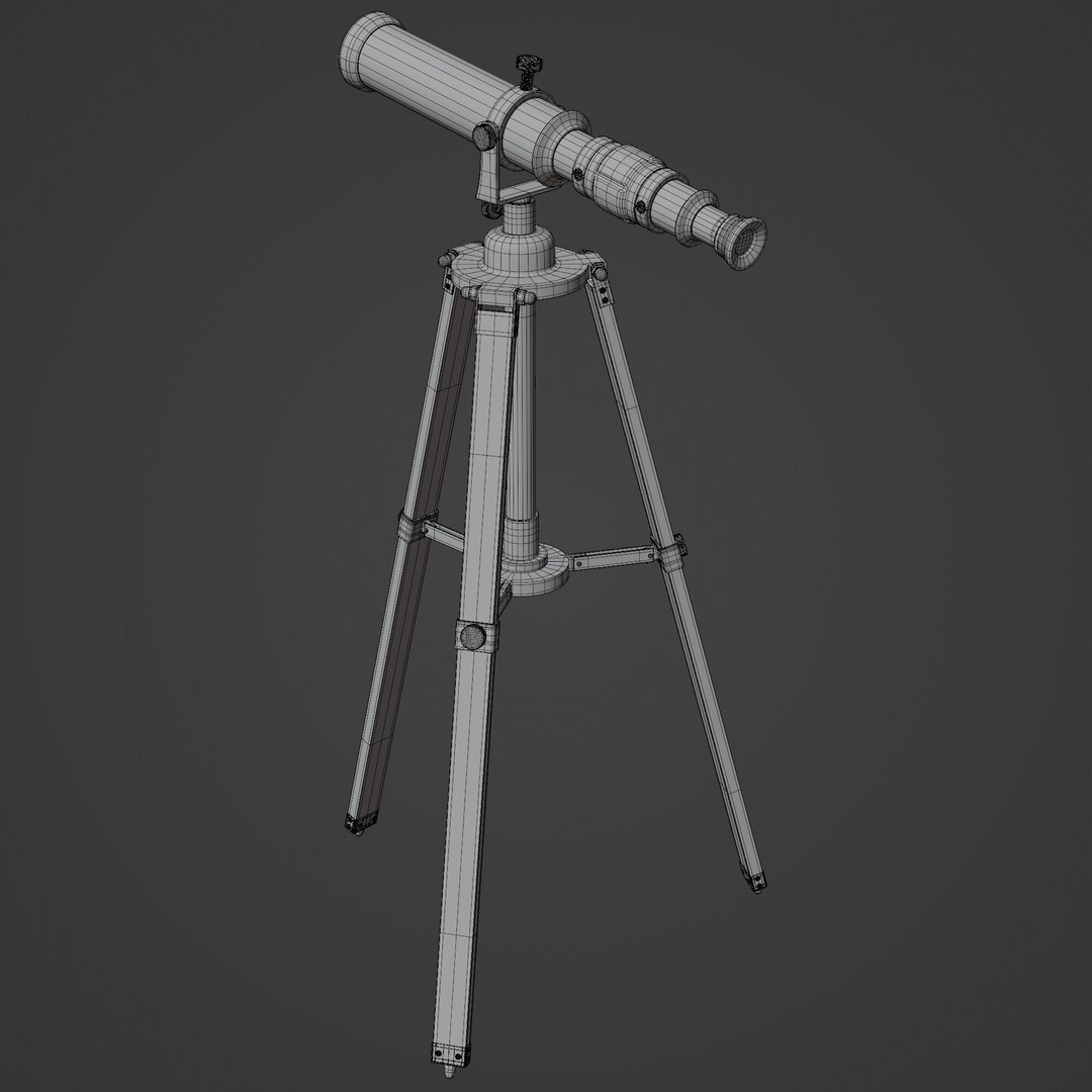 Vintage Telescope 3D Model – Highly Detailed PBR Asset for Blender - View 10