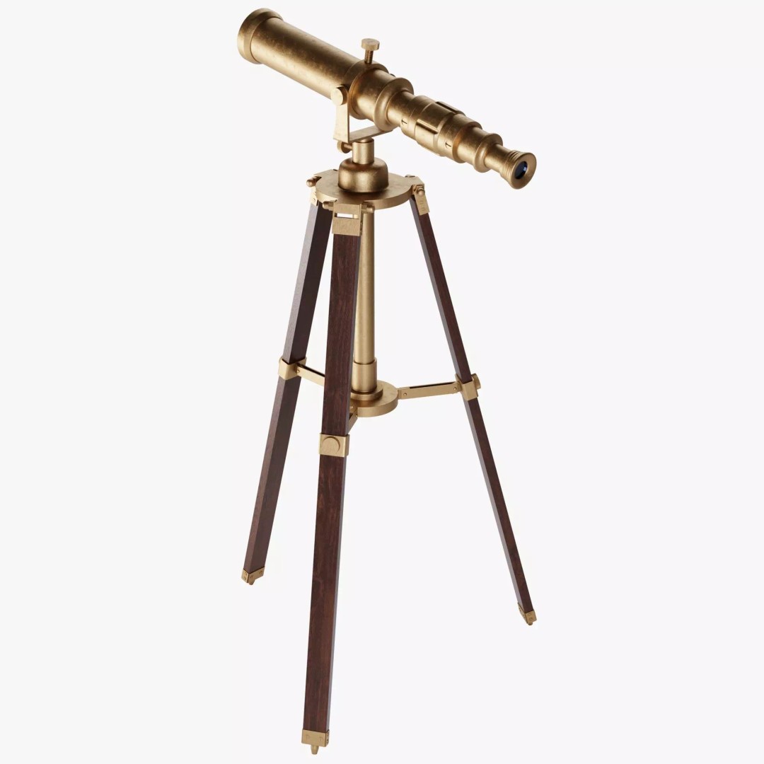 Vintage Telescope 3D Model – Highly Detailed PBR Asset for Blender - View 2