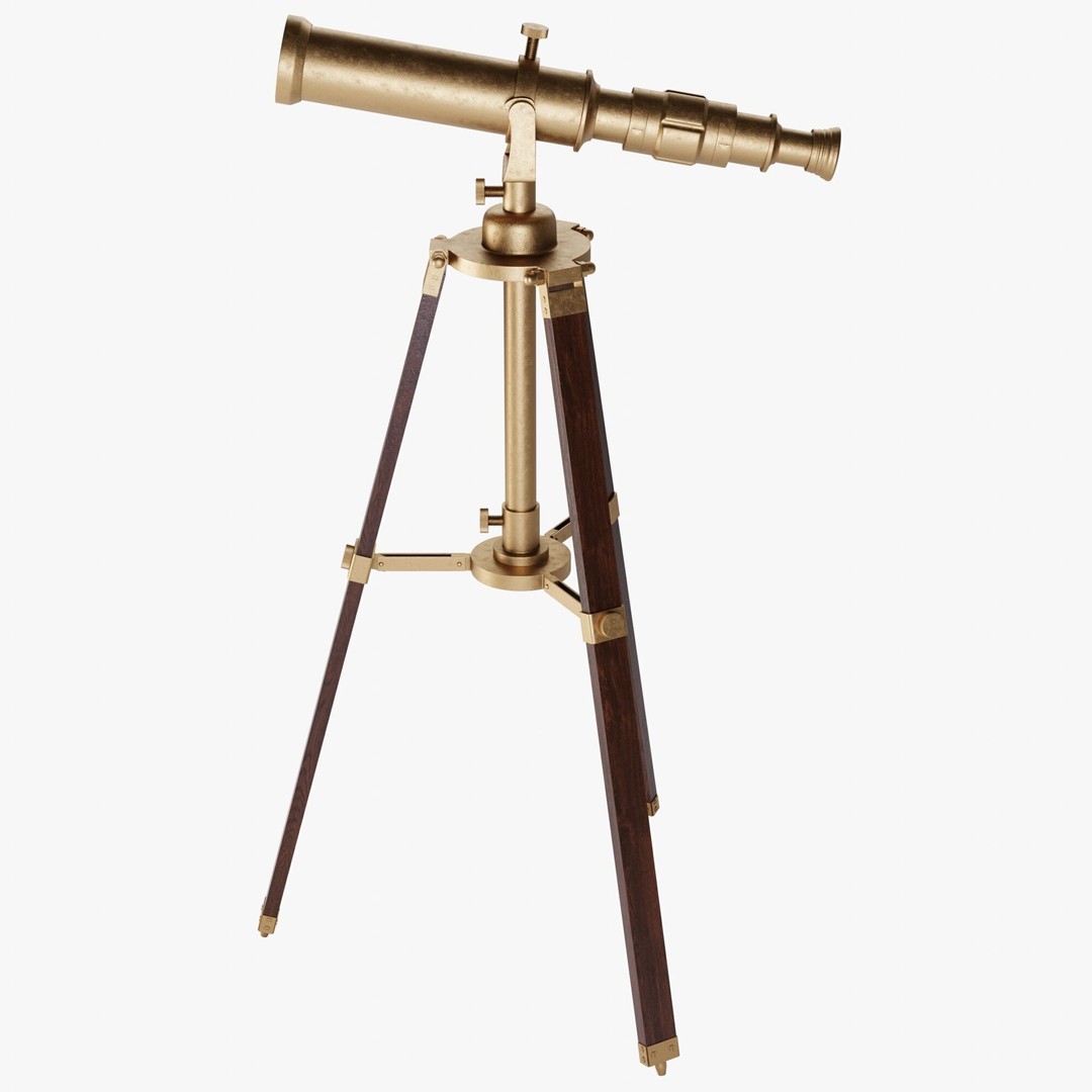 Vintage Telescope 3D Model – Highly Detailed PBR Asset for Blender - View 3
