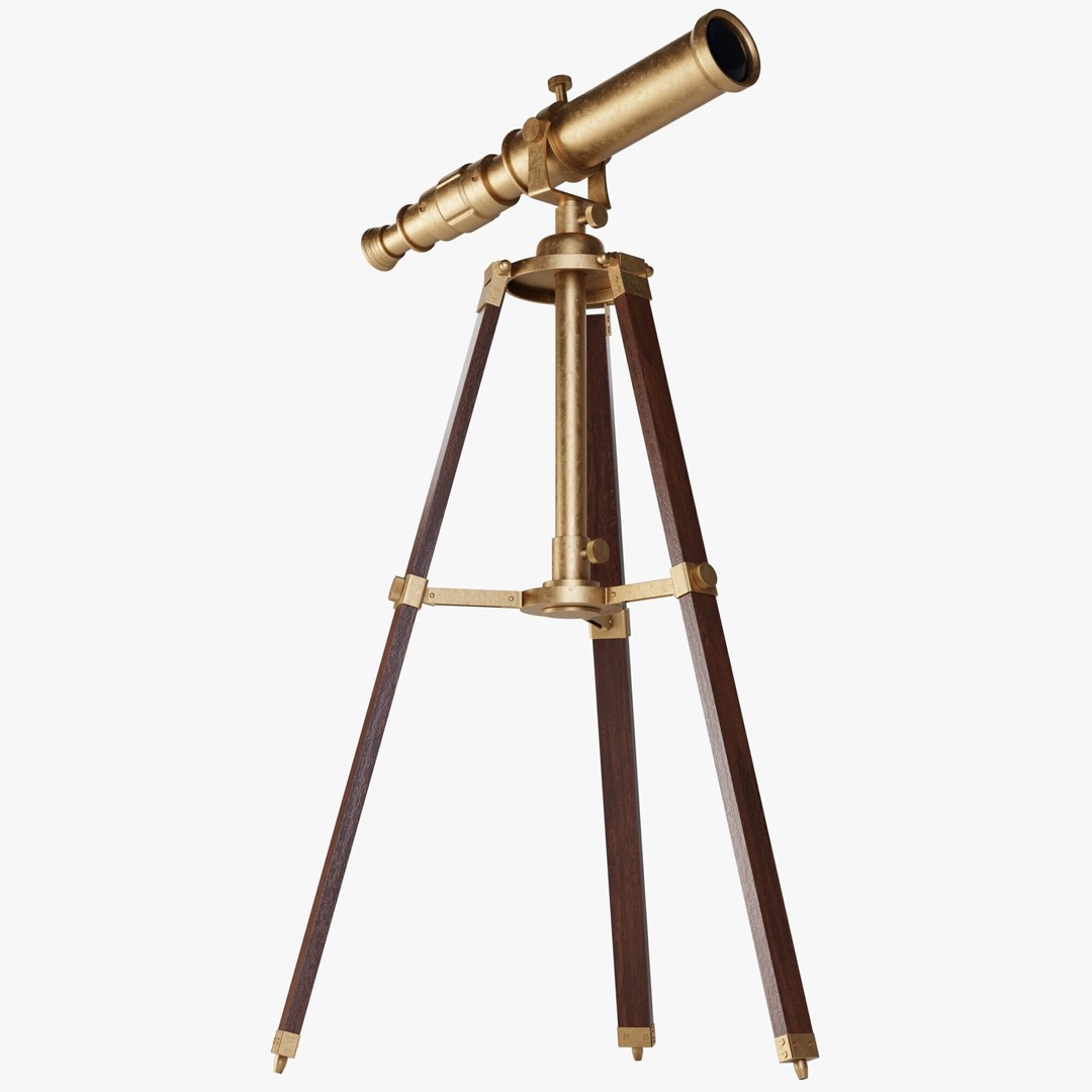 Vintage Telescope 3D Model – Highly Detailed PBR Asset for Blender - View 6