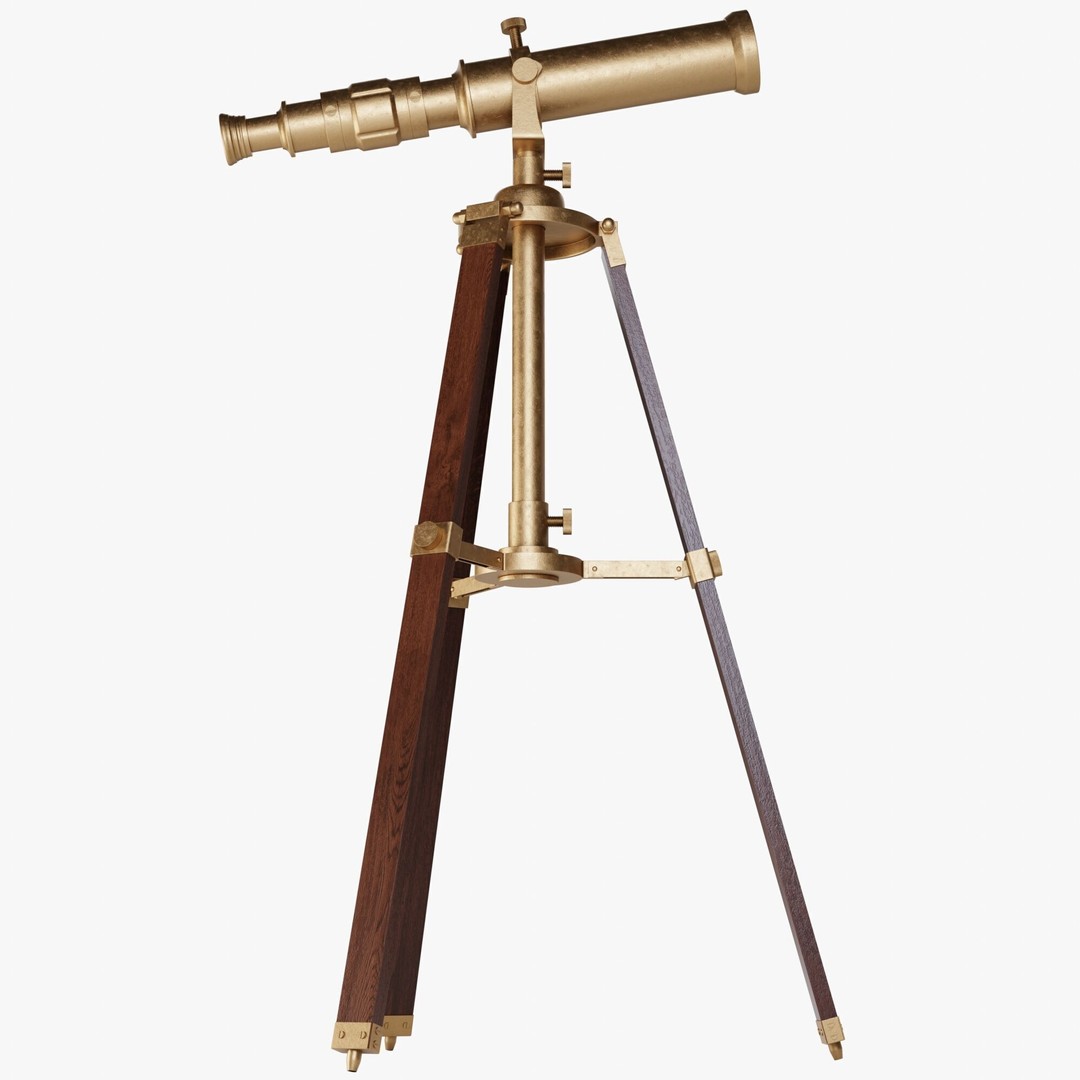 Vintage Telescope 3D Model – Highly Detailed PBR Asset for Blender - View 7