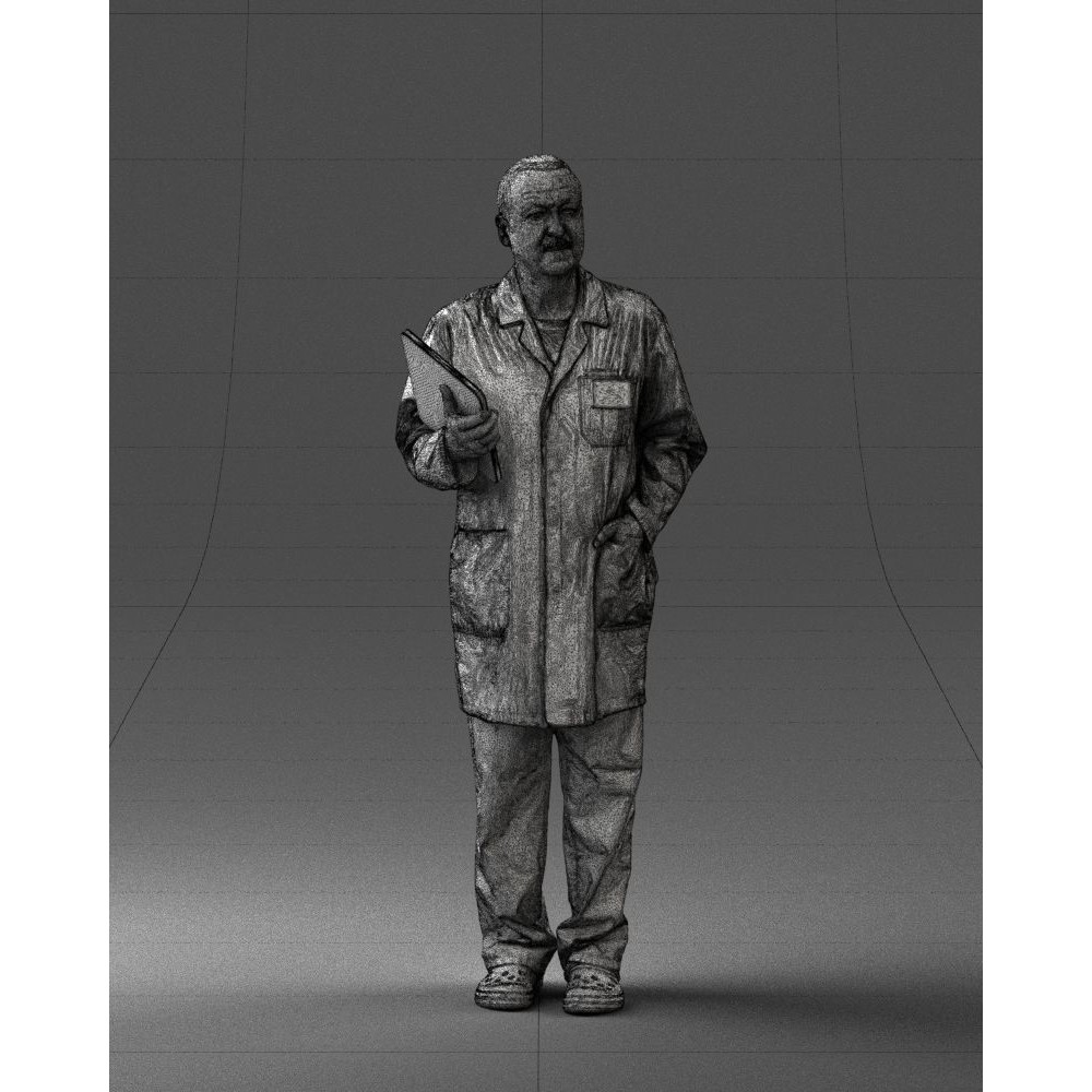 Doctor 3D Model – Realistic Male Character in Lab Coat, FBX, OBJ - View 10