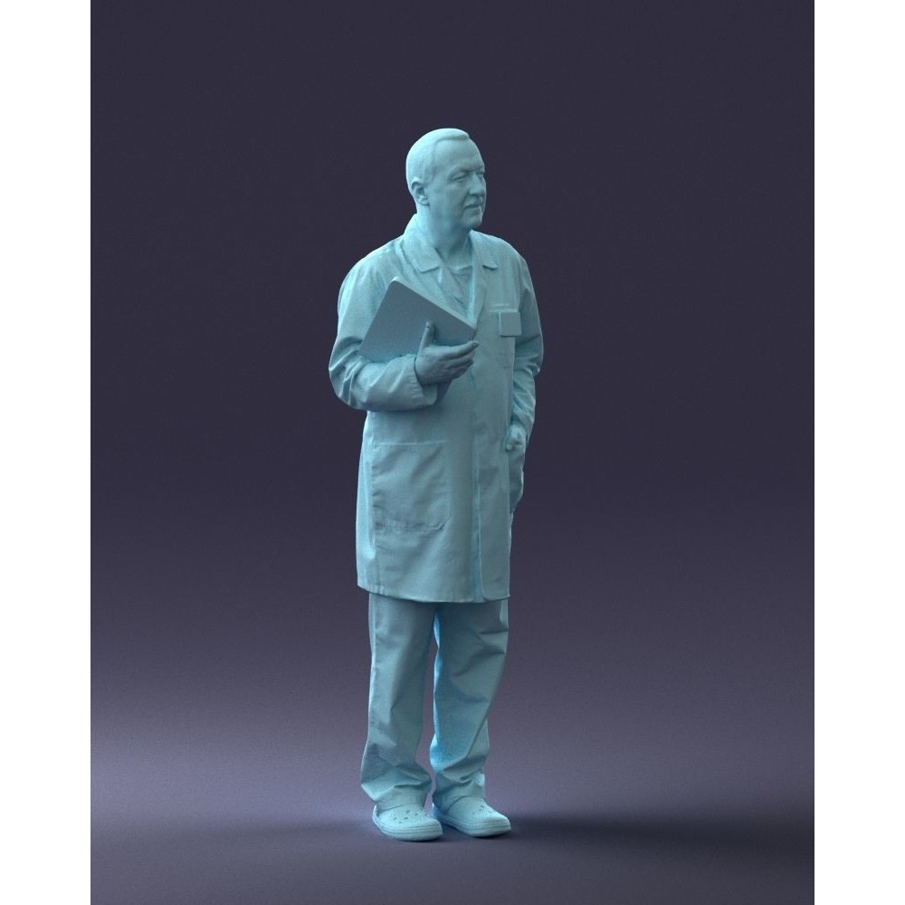Doctor 3D Model – Realistic Male Character in Lab Coat, FBX, OBJ - View 12