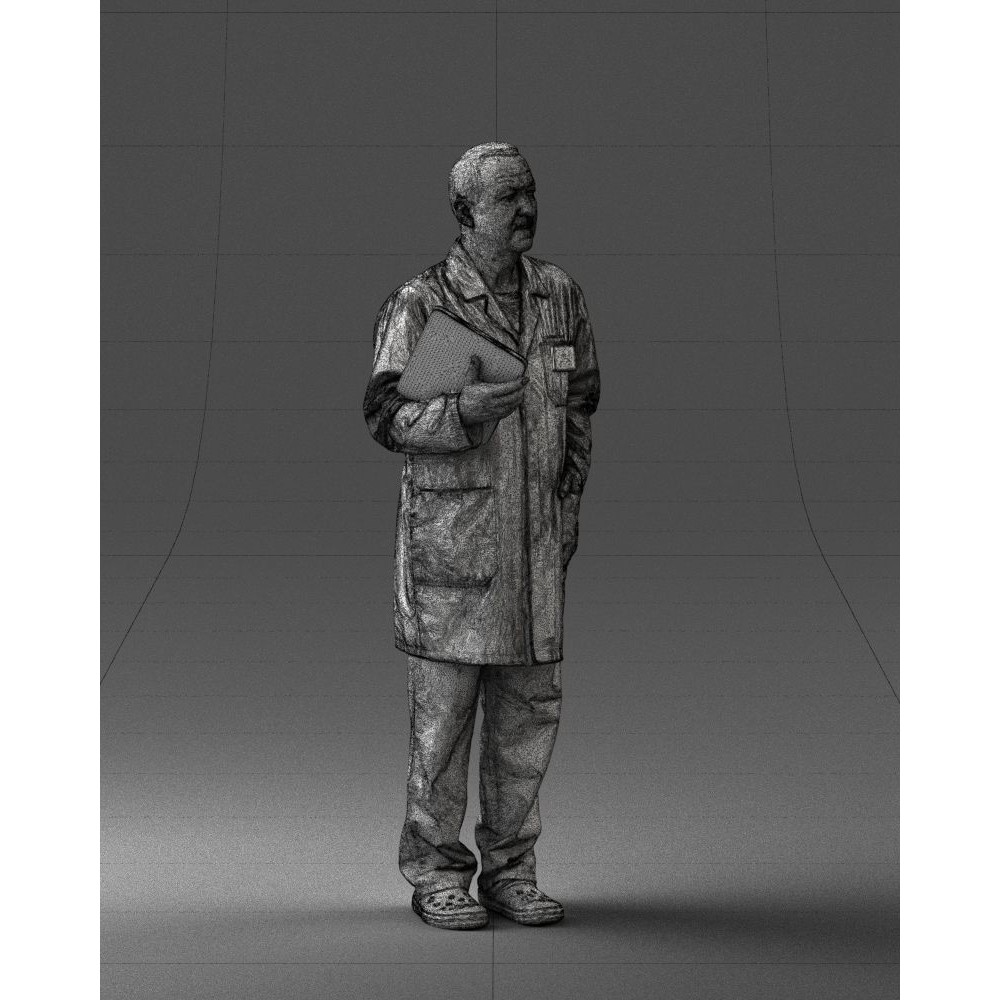 Doctor 3D Model – Realistic Male Character in Lab Coat, FBX, OBJ - View 13