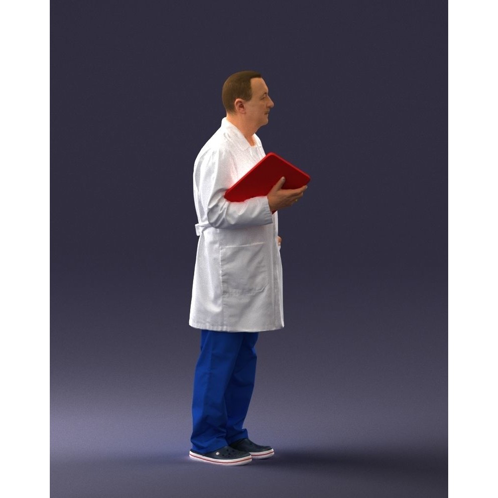Doctor 3D Model – Realistic Male Character in Lab Coat, FBX, OBJ - View 14