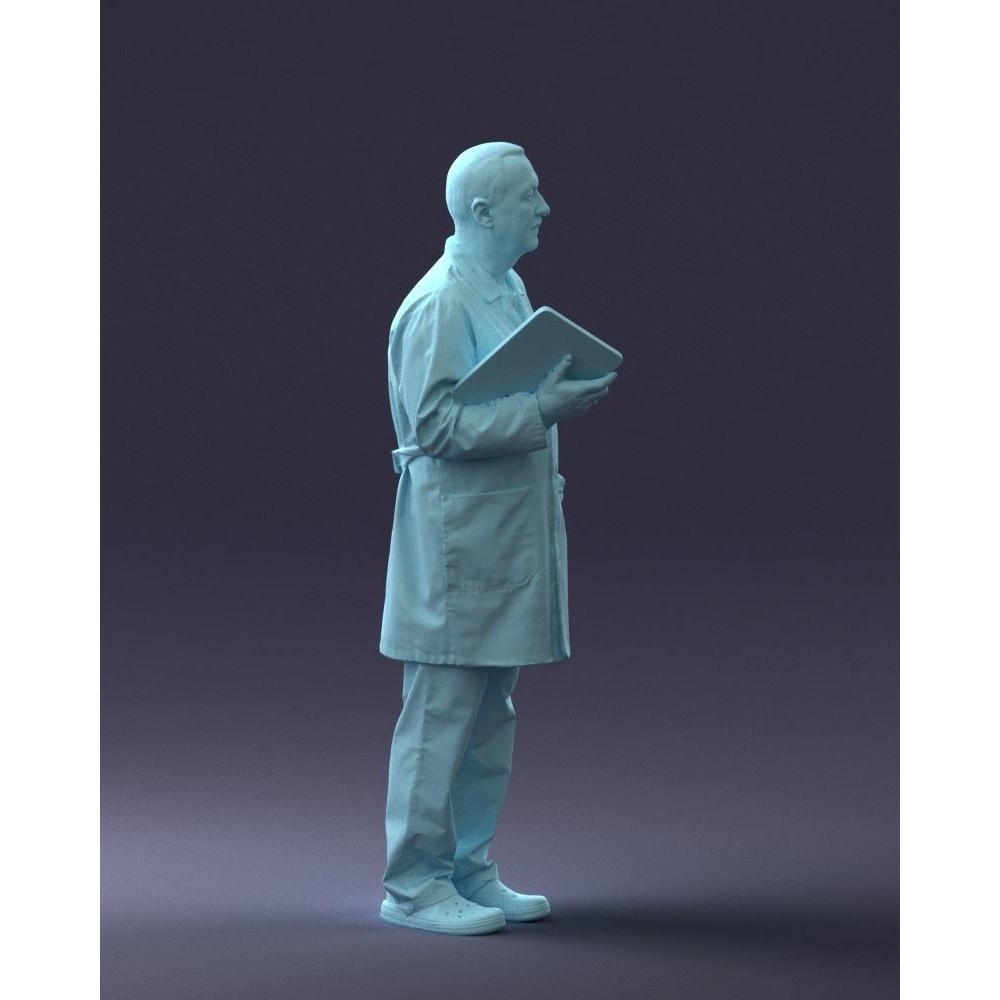 Doctor 3D Model – Realistic Male Character in Lab Coat, FBX, OBJ - View 15