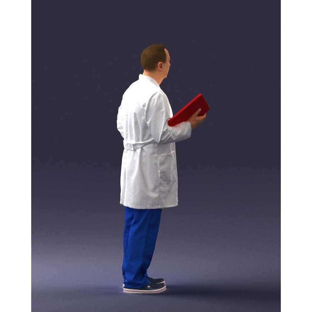 Doctor 3D Model – Realistic Male Character in Lab Coat, FBX, OBJ - View 17