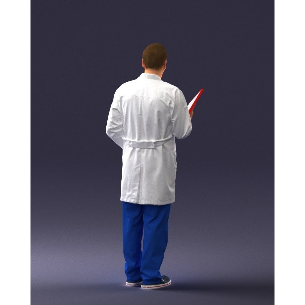 Doctor 3D Model – Realistic Male Character in Lab Coat, FBX, OBJ - View 20