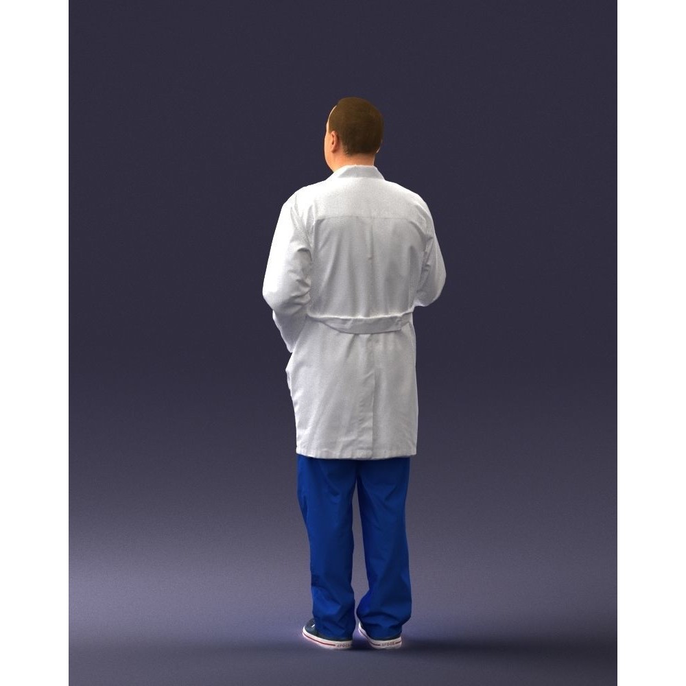 Doctor 3D Model – Realistic Male Character in Lab Coat, FBX, OBJ - View 23